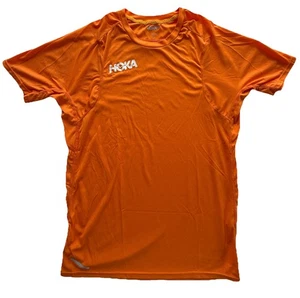 Hoka One One Glide Men’s Sz Small Shirt Orange Running Short Sleeve Day Trail - Picture 1 of 10