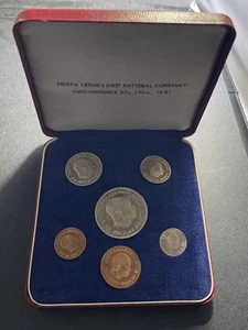 Sierra Leone 1964 First National Currency 6 Coins Proof Set: With Case - Picture 1 of 7