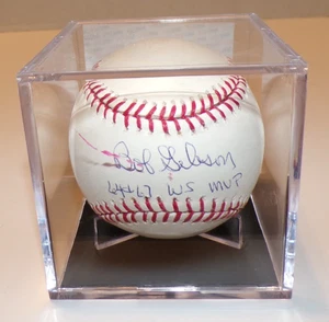 Bob Gibson Autographed Baseball StL Cardinals '64 '67 World Series MVP Nice Sig - Picture 1 of 3