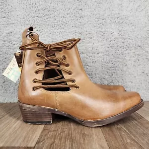 Roper Damengröße 6,5 hellbraun brüniertes Leder Schnürstiefeletten Westernstiefeletten - Bild 1 von 9