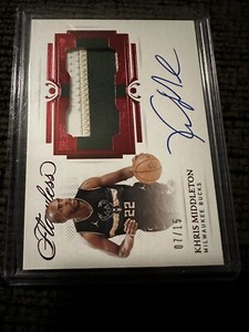 2021 Panini Flawless Khris Middleton Game Used /15 Bucks RARE