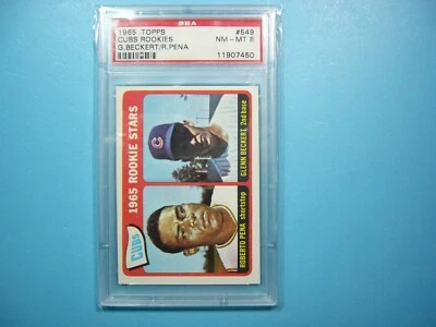1965 TOPPS MLB CARTÃO DE BEISEBOL DE ALTO NÚMERO 549 GLENN BECKERT ESTRELAS NOVATAS PSA 8 GL - Imagem 1 de 4