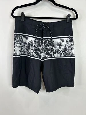 Old Navy Men’s Size 28 Black White  Swimsuit Swim Trunks - Image 1 of 4
