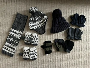 Next 11 Winter Bundle Lined Winter Bobble Hat Flaps Age 1-2 Years 12-24 Mittens - Picture 1 of 11
