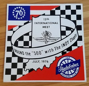 1976 Studebaker Drivers Club - Indy 500 - 12th International Meet Plaque - Picture 1 of 2