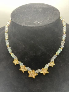 Kirks Folly 5 Gold Tone Crystal Star VTG Whimsical Dreamstone 18”Necklace NIB - Picture 1 of 9