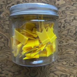 80PCS Flag Push Tacks Maps Sunshine Yellow Marking Pins Thumbtacks - Picture 1 of 2
