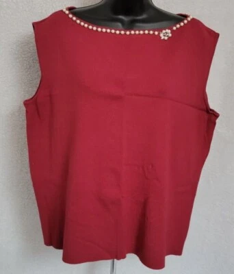 Camisa blusa Emma James para mujer talla 1X roja Foto 1 de 4