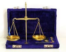 Vintage Brass Pocket Jeweler’s . Balance Scale Complete Weight