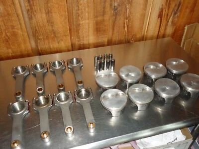 LS Chevrolet Chevy Engine Pistons 4.135" Bore & 6.350" Connecting Rods Set (8) - Image 1 of 4