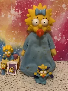 Lot vintage Simpsons toy Maggie doll action figure postage stamp Fox Bobble head - Picture 1 of 20