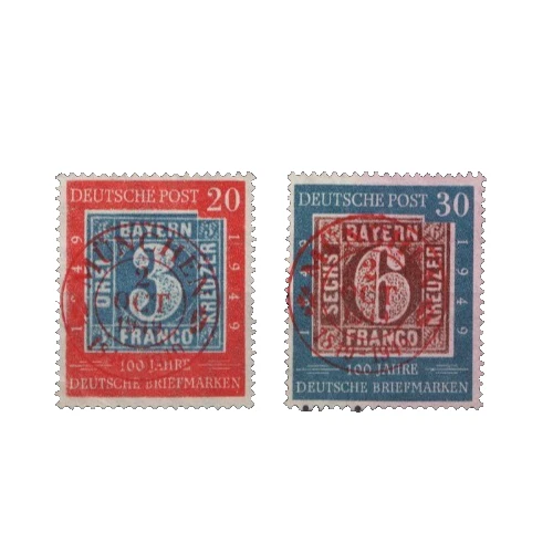 1949 Federal Republic Germany, Used, Red Cancellation - Image 1 of 1