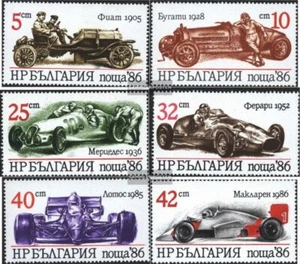 Bulgaria 3537-3542 (edición completa) nuevo 1986 coche de carreras - Imagen 1 de 1