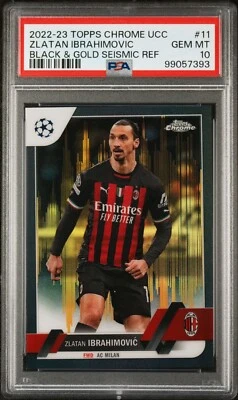 Zlatan Ibrahimovic 2022-2023 Topps Chrome Black & Gold siesmic /30 PSA 10 - Image 1 of 3