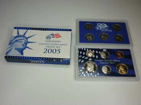 United States Mint Proof Set 2005 Treasury Quarters Proof Set Complete Box Cover