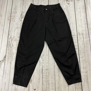 VTG 80S MDM DESIGNS BLACK BAGGY DENIM JEANS MC HAMMER TAPERED HIP HOP SIZE 34X28 - Picture 1 of 8