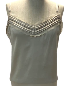 WHBM Damengröße XL Camisole Tanktop beige Spitzenbesatz verstellbare Träger neu mit Etikett SH - Bild 1 von 6