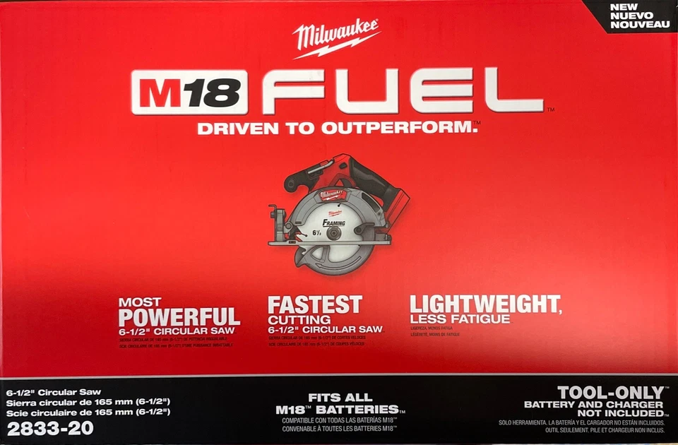 Milwaukee 2833-20 M18 FUEL 18V 6-1/2" Cordless Circular Saw - Bare Tool