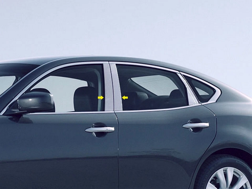 FOR 2014-2018 INFINITI Q70 * 4 Piece Stainless Steel Pillar Post Trim. 4-door - Image 1 of 1