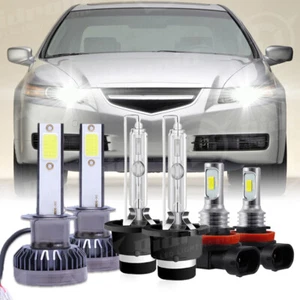 For Acura TSX 2004 2005 2006 2007 2008 LED HID Headlights Hi/Low + Fog Light Kit - Picture 1 of 24