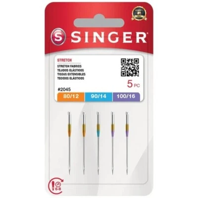 GENUINE SINGER SEWING MACHINE 2045 BALL POINT MIXED NEEDLES STRETCH 80,90,100 - Image 1 of 2