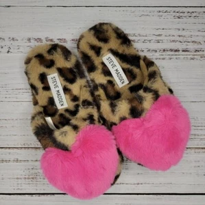 Steve Madden Girls Size Small Leopard Jluv Slippers! Furry! - Picture 1 of 2