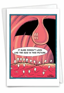 1 Funny Birthday Card with Envelope - Egg In The Picture 7817 - Picture 1 of 6