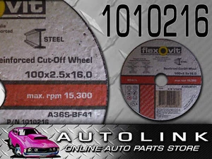 FLEXOVIT 1010216 CUTTING WHEEL 4" 100 x 2.5 x 16.0mm FLAT CUT OFF WHEEL DISC x10 - Picture 1 of 3
