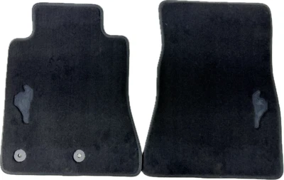 OEM NEW 15-24 Ford MUSTANG BLACK Front Floor Mats w/Black Embroidered Logos - Image 1 of 4
