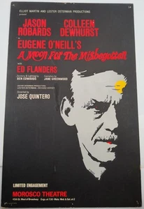 Tarjeta de ventana de teatro Morosco 1974 original 22" x 14" A Moon for the Misbegotten - Imagen 1 de 5