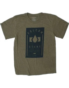 VOLCOM Womens Graphic T-Shirt Top UK 18 XL Khaki Cotton AA09 - Picture 1 of 3