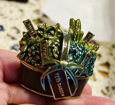 Monet HERB GARDEN BASKET Enameled Keepsake Hinged Trinket Box  - Image 1 of 4