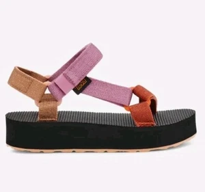 Teva Midform Universal Kids Girls Metallic Rose Gold Pink Rust Strappy Sandals 4 - Picture 1 of 10