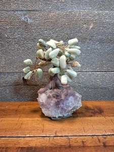 5" NATURAL VERDE AVENTURINA PIEDRA PRECIOSA ÁRBOL ASTILLADO CRISTAL ÁRBOL VIDA Dinero Amatista - Imagen 1 de 4