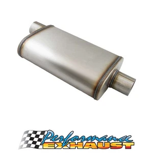 REDBACK Muffler 2" Offset/Centre - 9" x 4" x 16" Long OVAL 409SS - Megaflow - Picture 1 of 4