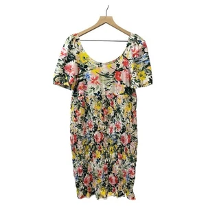 H&M Maternity Ruched Floral Dress Size S Bodycon Colorful Coquette Stretchy NWT - Picture 1 of 8