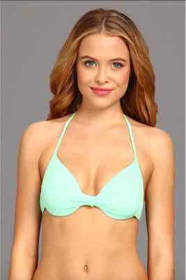 HURLEY ONE & ONLY SÓLIDOS MOLDEADO COPA SUAVE BIKINI BAÑADOR ESPUMA DE MAR GRANDE ¡NUEVO! $41 Foto 1 de 2