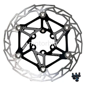 DECKAS MTB Floating Disc Brake Rotor 160/180mm 6-Bolts AL7075 Black w/ Screw - Picture 1 of 8