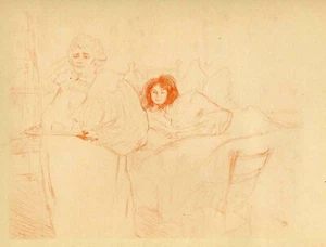 DOMENICA FRANCA - Henri de TOULOUSE-LAUTREC - litografia/stampa luminosa - Foto 1 di 1