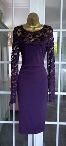 Phase Eight Occasion  Dress cruise Stretch  Ruched Purple Size 12  New RRP £99 - Picture 1 of 20