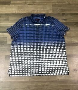 Jamie Sadock Polo Shirt Mens XXL 2XL Blue White Lapis Collared Shirttail Golf