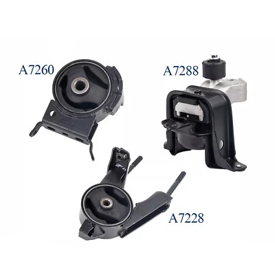 3pcs Engine Motor & Trans Mount for 2000-2005 Toyota Echo 1.5L A7288 A7228 A7260 - Image 1 of 4