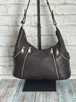 Calvin Klein Faux Brown Leather Handbag Shoulder Handbag - Image 1 of 4