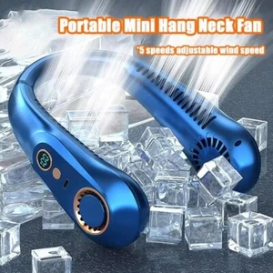 Ventilador de cuello portátil USB Ventilador de cuello portátil Recargable Enfriador Banda para el cuello Sin aspas ~ - Imagen 1 de 11