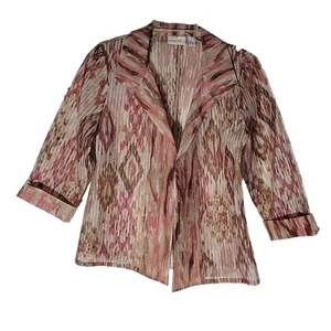 Chaqueta Chicos Mujer Mediana (1) Rosa Coral Transparente Azteca Suroeste Blazer Occidental - Imagen 1 de 8