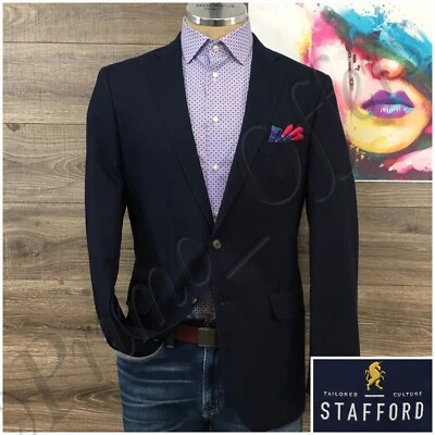 Blazer Abrigo Deportivo Stafford Para Hombres Chaqueta Informal Dos Botones Talla 40R Trajes de Algodón Foto 1 de 4