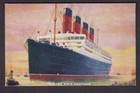 Shipping CUNARD R.M.S. AQUITANIA postcard from Cunard Agency GLASTONBURY