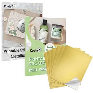 Lot Koala Printable Sticker Paper for Inkjet Laser Printers Pearl / Glossy /Gold - Picture 1 of 43