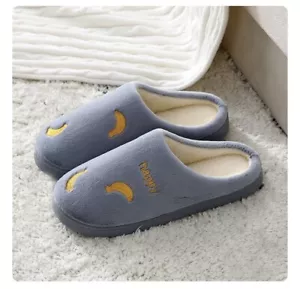 Zapatillas planas informales Happy Gris plátanos bordadas para hombre - Imagen 1 de 8