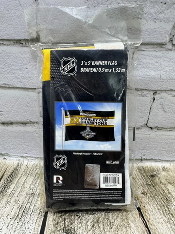 Pittsburgh Penguins 5 Time Stanley Cup Champions Flag Large 3 x 5 FT Banner Cover